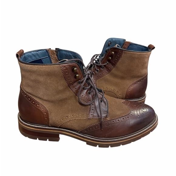 Johnston & Murphy XC Flex Cody Wingtip Zip Boots Mahogany Leather/Suede Sz 10M main image 8